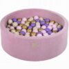 MeowBaby Bällebad Bällebad für Kinder und Babys - Velvet Dark Pink - Bällchenbad
