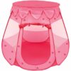 LittleTom Spielzelt Mädchen Spielzelt Kinder-Zelt Bällebad Pop-Up 120x120x90cm Zelt Rosa