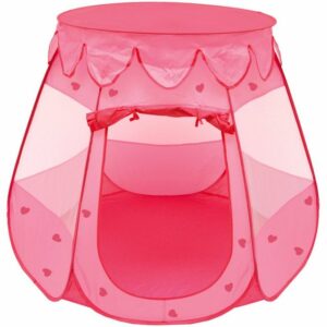 LittleTom Spielzelt Mädchen Spielzelt Kinder-Zelt Bällebad Pop-Up 120x120x90cm Zelt Rosa