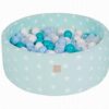 MeowBaby Bällebad Bällebad für Kinder und Babys - Cotton Mint Stars - Bällchenbad