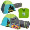 LittleTom Spielzelt Kinder Spielzelt mit 200 Bällebad Bällen - Tunnel Kinderzelt LxBxH: 100cm x 100cm x 120cm