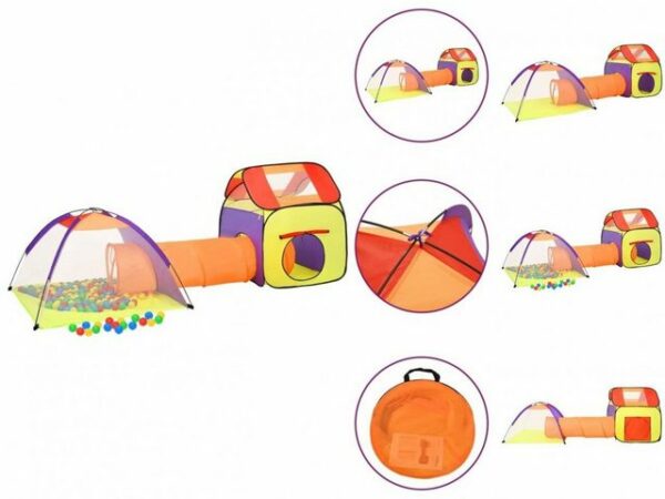 vidaXL Spielzelt Spielzelt für Kinder Mehrfarbig 338x123x111 cm Bällebad Tunnelzelt