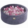MeowBaby Bällebad Bällebad für Kinder und Babys - Velvet Blue Grey - Bällchenbad
