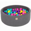 MeowBaby Bällebad Bällebad für Kinder und Babys - Cotton Dark Grey - Bällchenbad